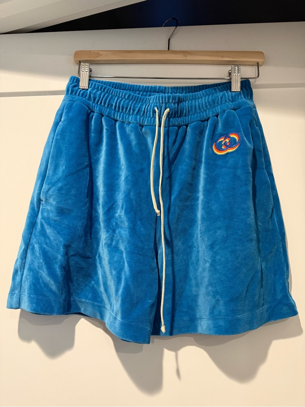 Gucci Blue Terry Drawstring Women's Athletic Shorts